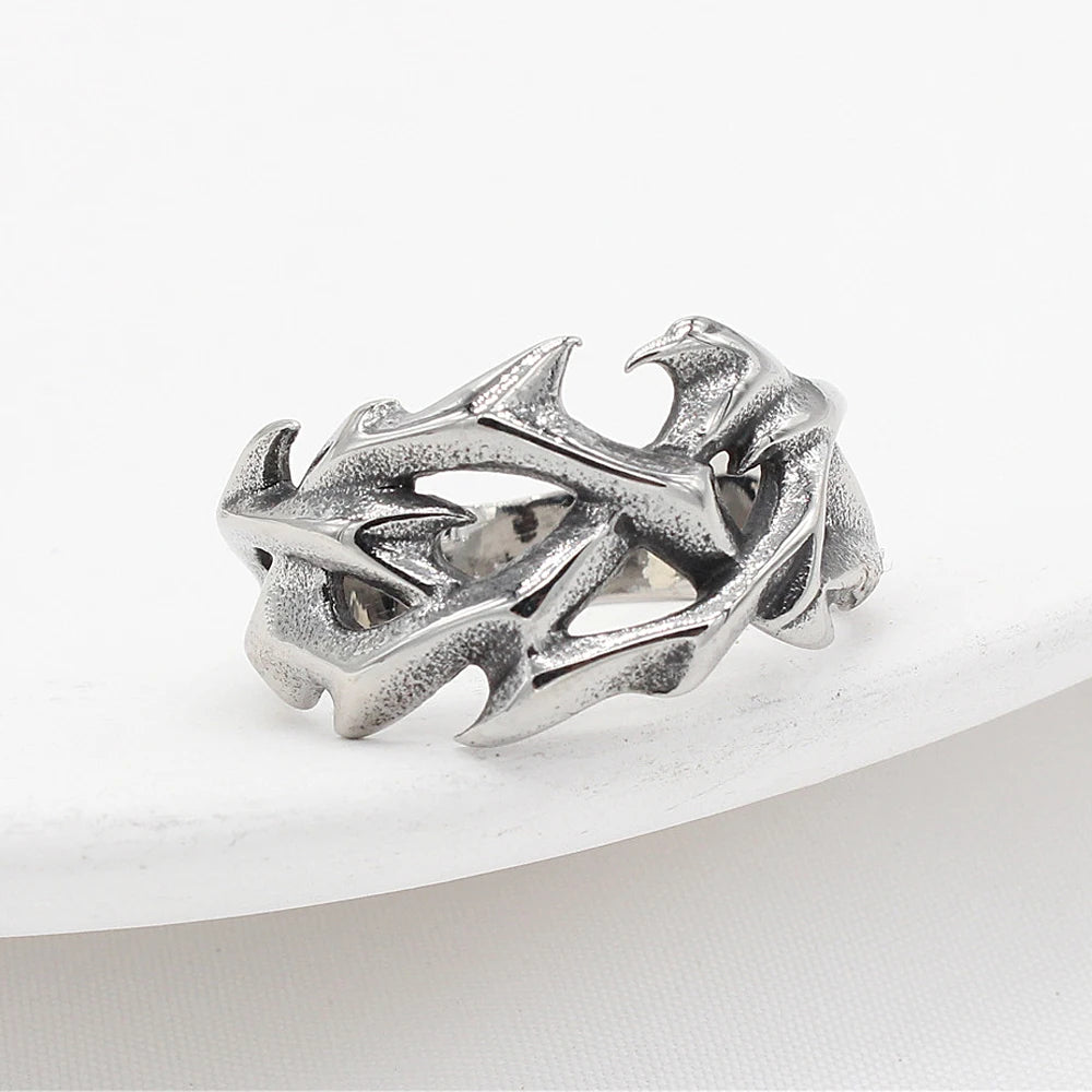 PENDRA Crownthorn Stainless Steel Crown of Thorns Ring