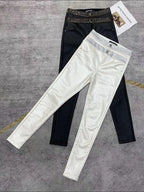 PENDRA Waist Leather Diamond Pants