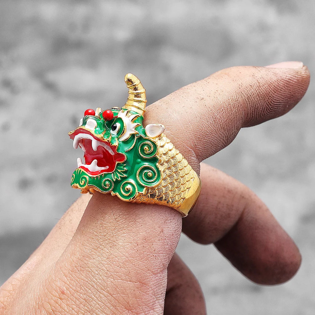 PENDRA Chinese Lion Dance Steel Ring
