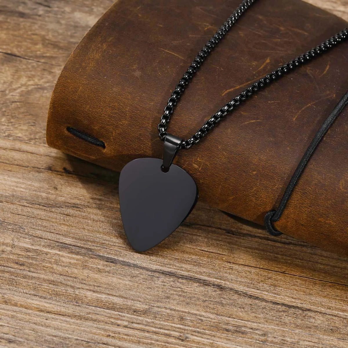 Mprainbow Unique Guitar Pick Necklace for Men Boys,Waterproof Stainless Steel Pendant Collar,Music-lovers Band Jewelry