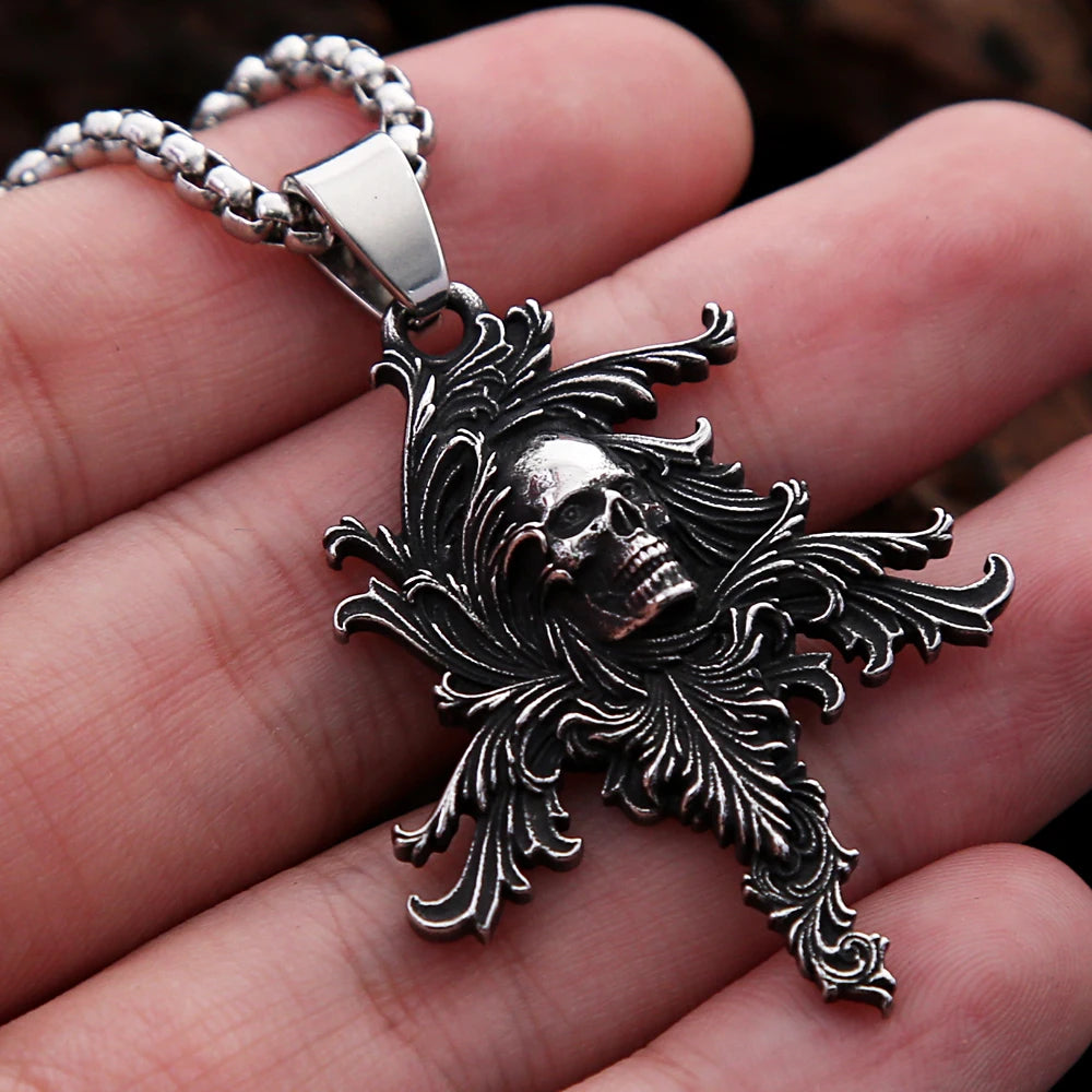 PENDRA Skullforge Retro Stainless Steel Skull Pendant