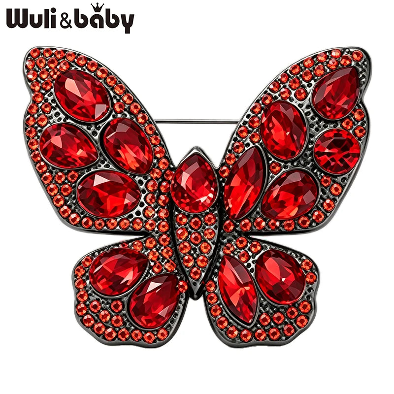 PENDRA Sparkling Butterfly Rhinestone Brooch