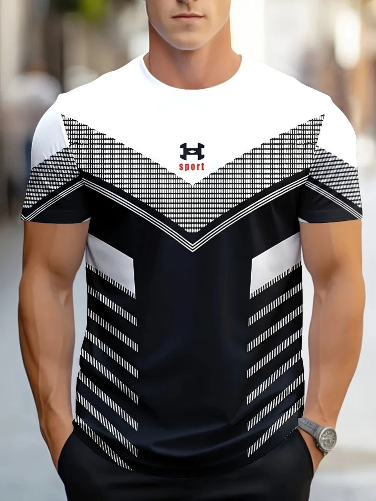 PENDRA Workout Training Loose Comfortable Printed Short Sleeve T-Shirt