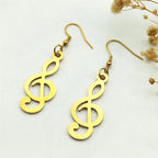 PENDRA Musicnote Gold Charm Earrings