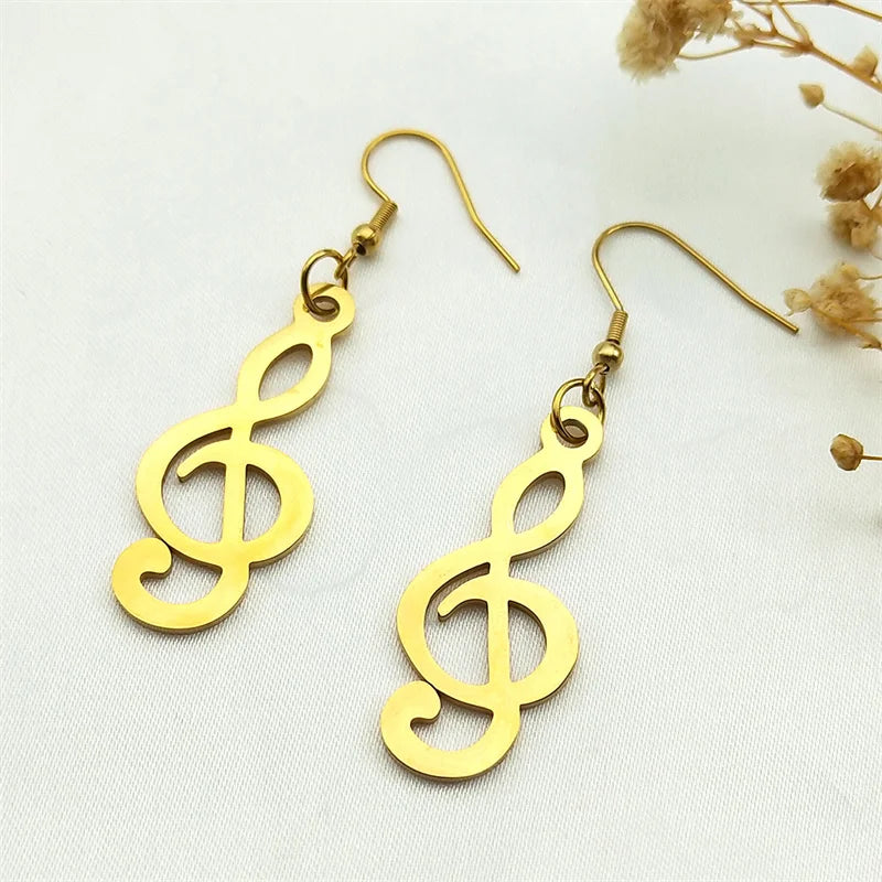 PENDRA Musicnote Gold Charm Earrings