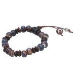 PENDRA Blue Mosaic Ceramic Adjustable Rope Bracelet