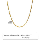PENDRA Snake Gold Flat Chain Necklace