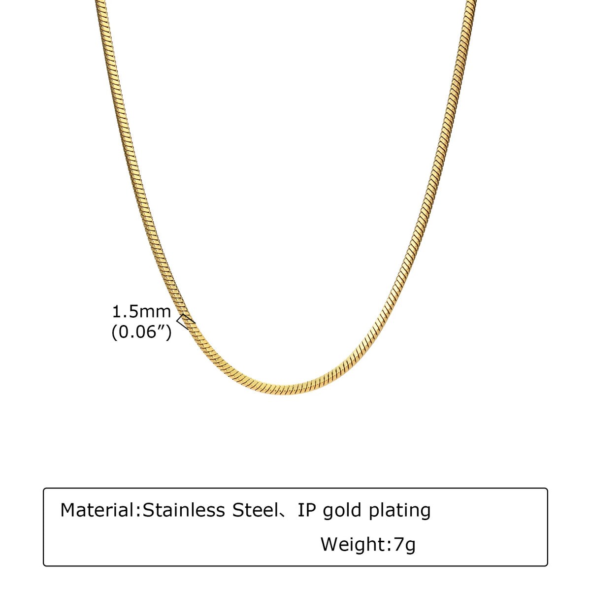 PENDRA Snake Gold Flat Chain Necklace