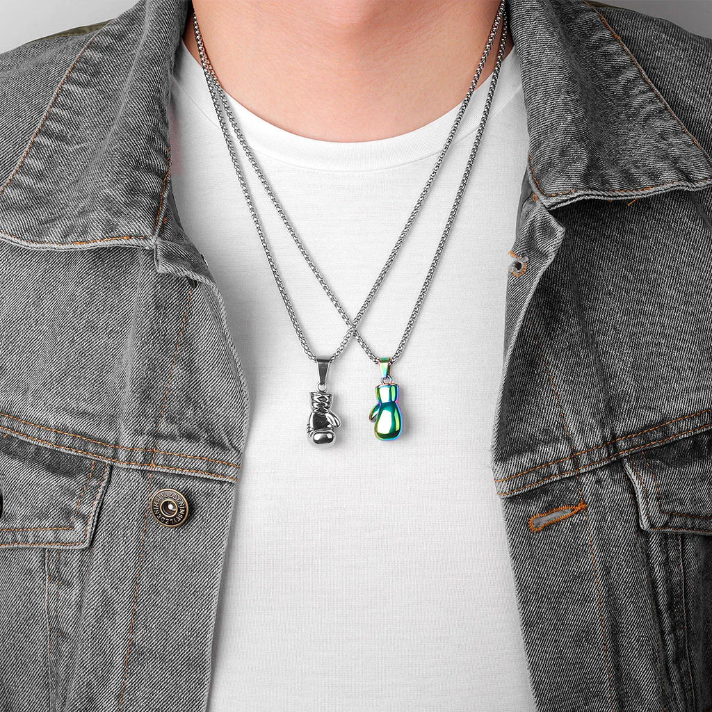 PENDRA Boxing Gloves Boxer Steel Necklace