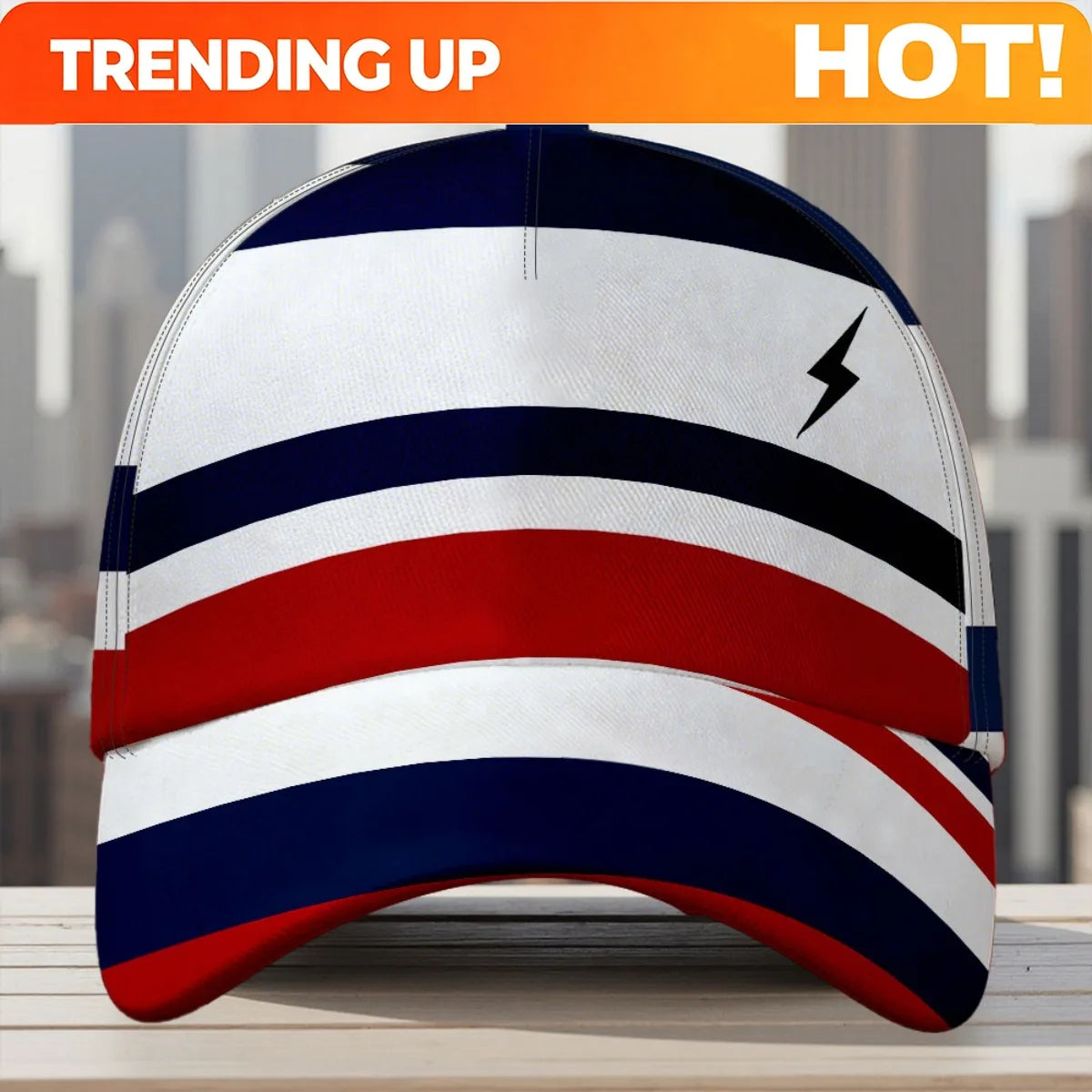 1pc Featuring an Strike Abstract Stripes Design, This Adjustable Snapback Cap Is Ideal for Street And Outdoor Activities.