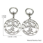 Gothic Symbol of Satan Hoop Earrings for Women Stainless Steel Silver Color Solomon Demon Seal Dangle Earring Jewelry E3592S06