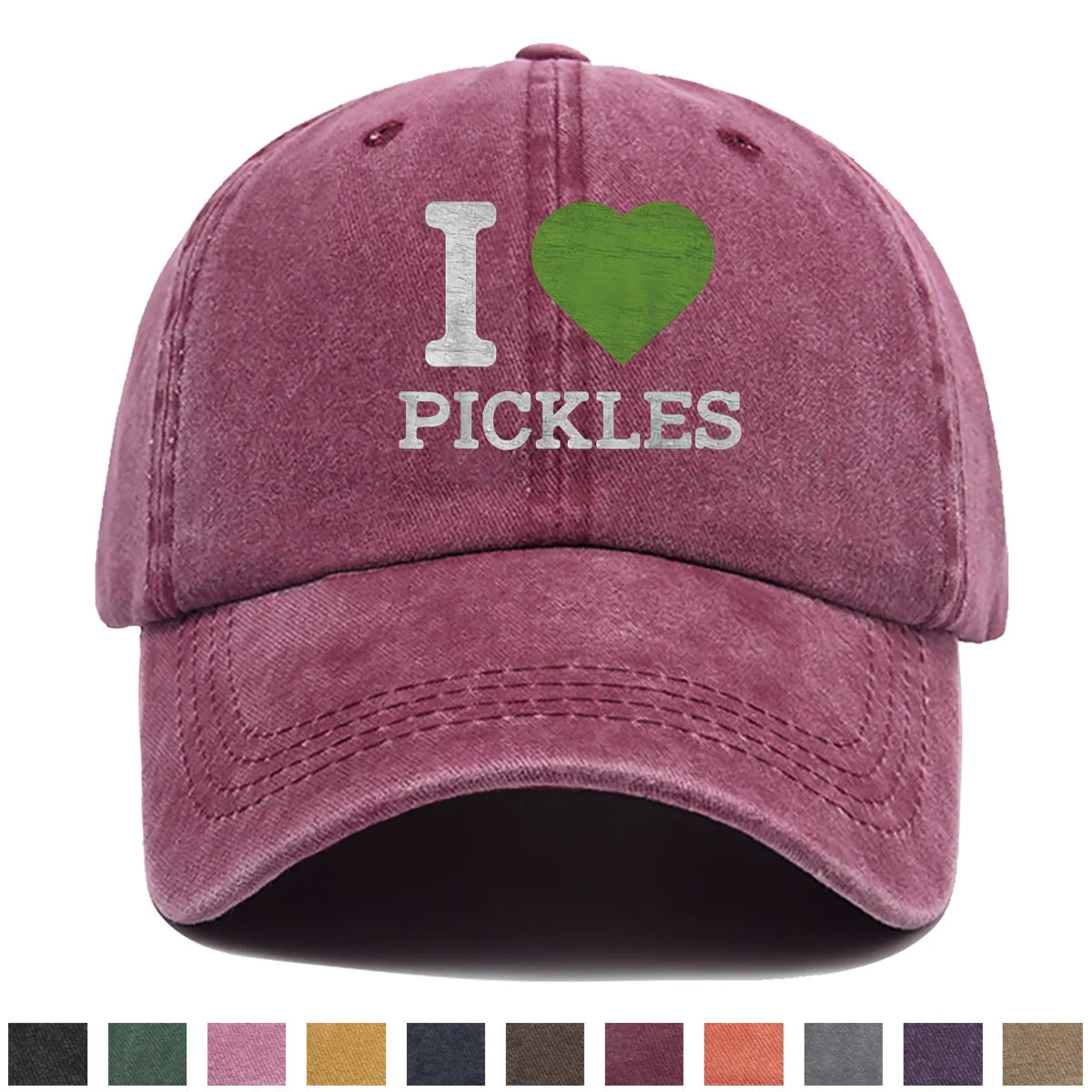 PENDRA Love Pickles Duckbill Pickle Adjustable Snapback Lightweight Breathable Baseball Cap