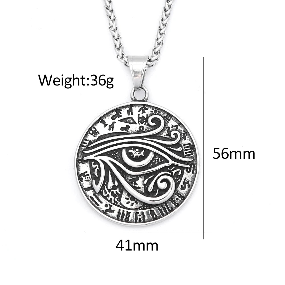 PENDRA Horus 316L Stainless Steel Eye of Horus Necklace