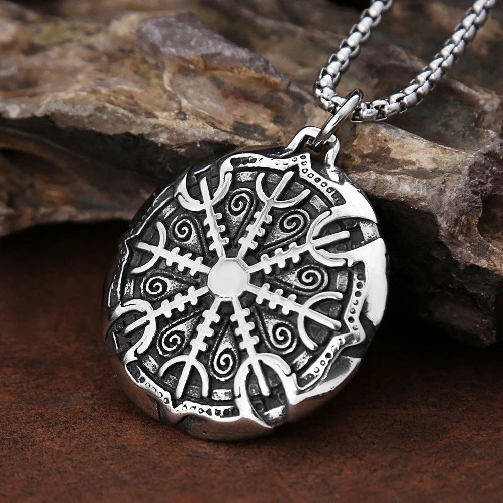 PENDRA Compassviking Stainless Steel Viking Compass Necklace