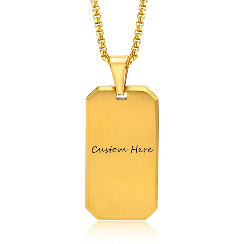 Waterproof Stainless Steel Dog Tag Necklaces for Men BFF Jewelry,Free Custom Birthday Graduation Father's Day Gifts to Him