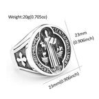 PENDRA Benedictus 316L Stainless Steel Saint Benedict Ring