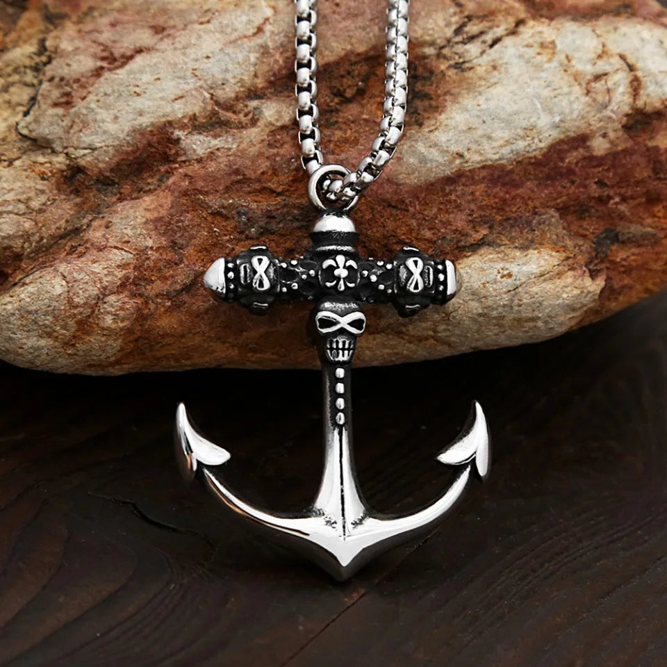 PENDRA Vikinganchor Stainless Steel Anchor Necklace