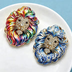 PENDRA Noble Lion Rhinestone Zodiac Brooch