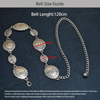 PENDRA Orlaina Leather Silver Retro Waist Chain Belt