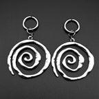 Grunge Stainless Steel Swirl Earrings Cool Korean Charms Hoop Earrings for Women Goth Fashion Accessories Cute Punk Jewelry