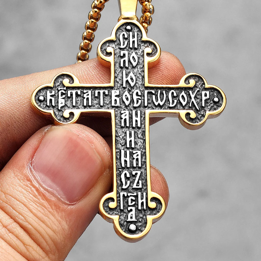 INRI Jesus Cross Religon Amulet Stainless Steel Men Women Necklaces Pendants Chain Punk Trendy Jewelry Creativity Gift Wholesale
