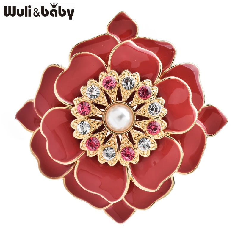 PENDRA Peonia Large Peony Flower Brooch