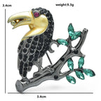 PENDRA Cute Stand On Branch Bird Brooch