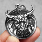 PENDRA Cattle Bull Head Steel Necklace