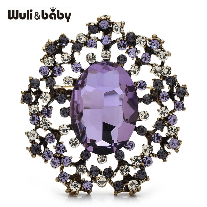 PENDRA Royale Palace Crystal Round Brooch