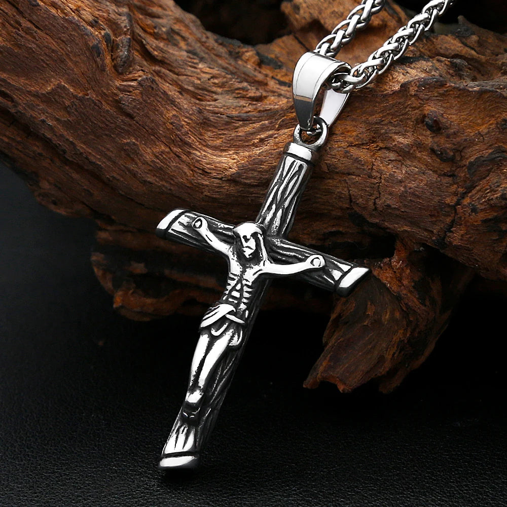 PENDRA Jesuscross 316L Stainless Steel Cross Necklace