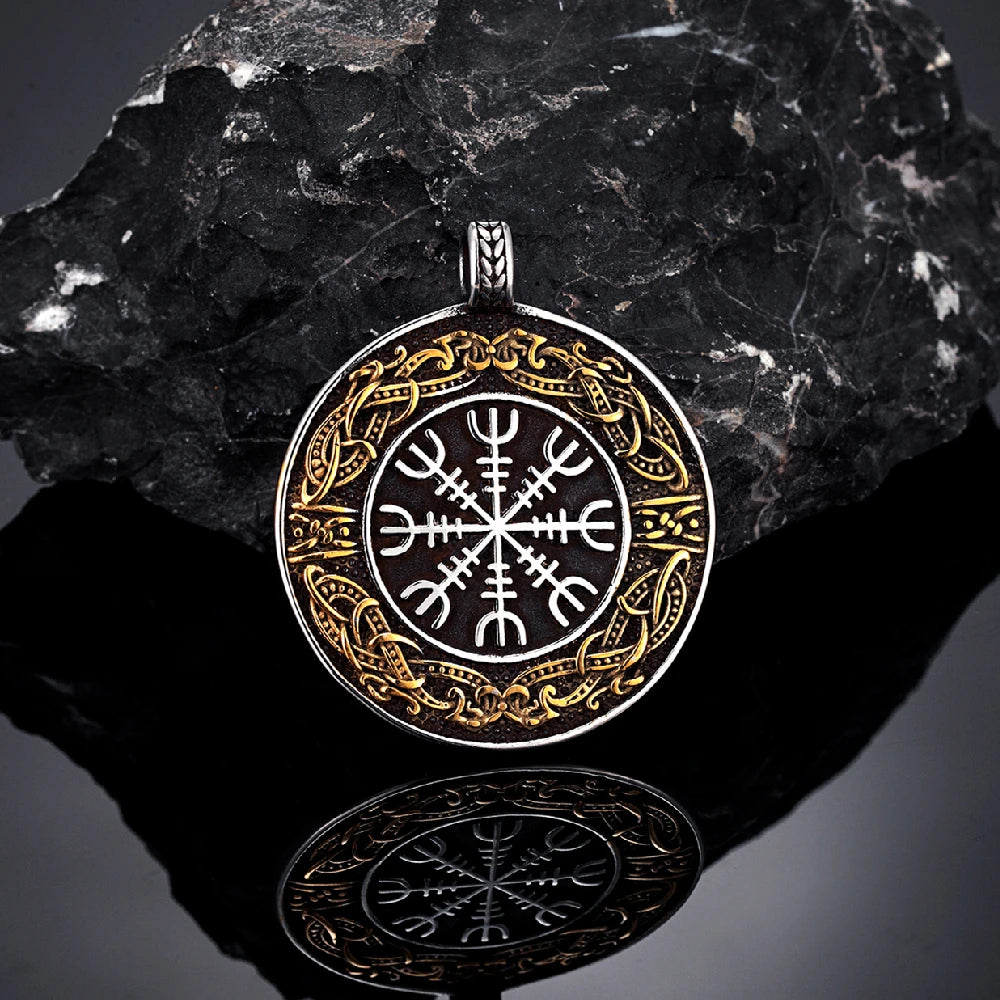 PENDRA Rune Compass Leather Necklace