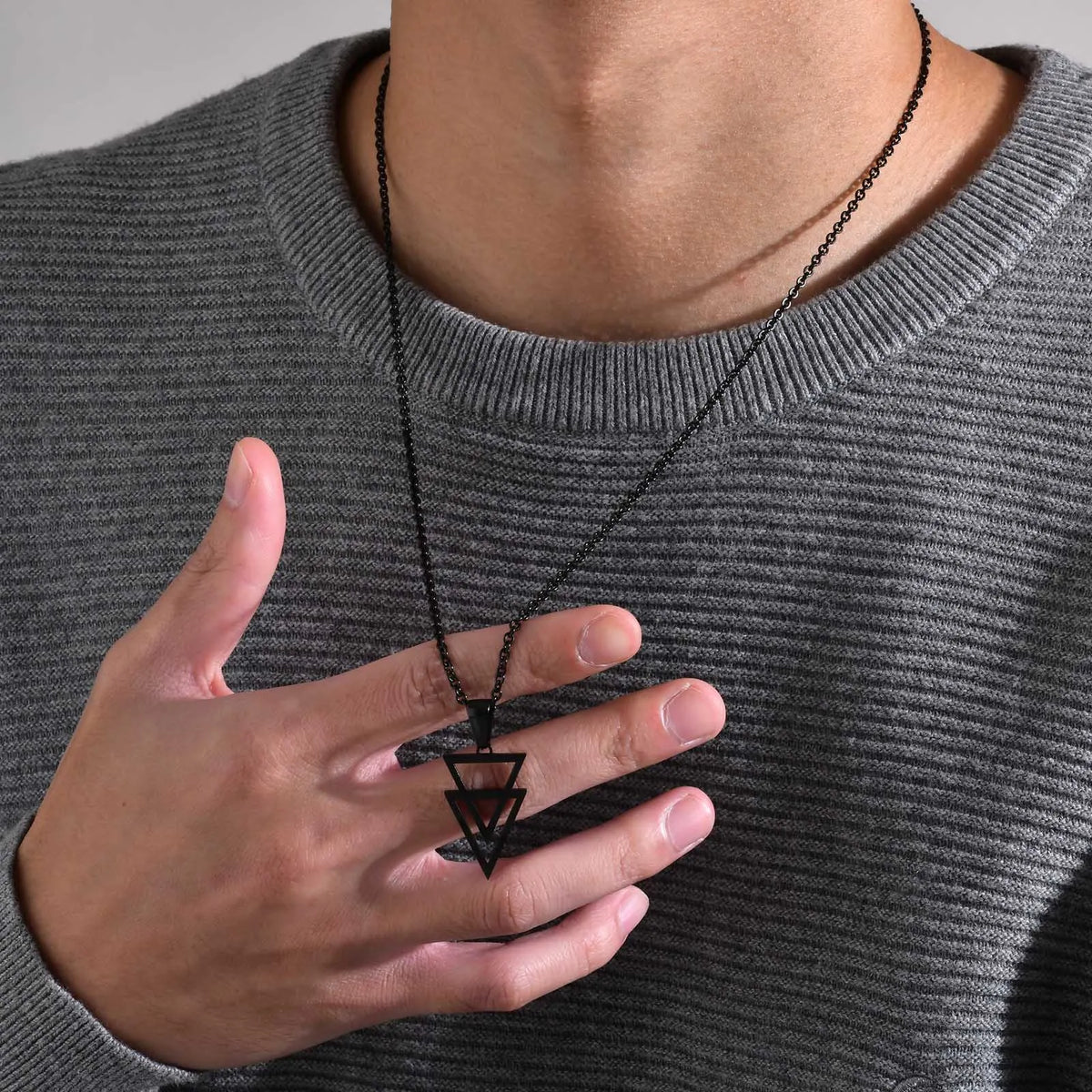 PENDRA Triangle Hollow Pendant Necklace