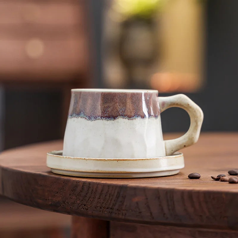 Retro kiln-changed ceramic coffee cup, Japanese handmade style ins style desktop coffee cup multi-color optional