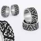 PENDRA Nordic Celtic Knot Steel Ring
