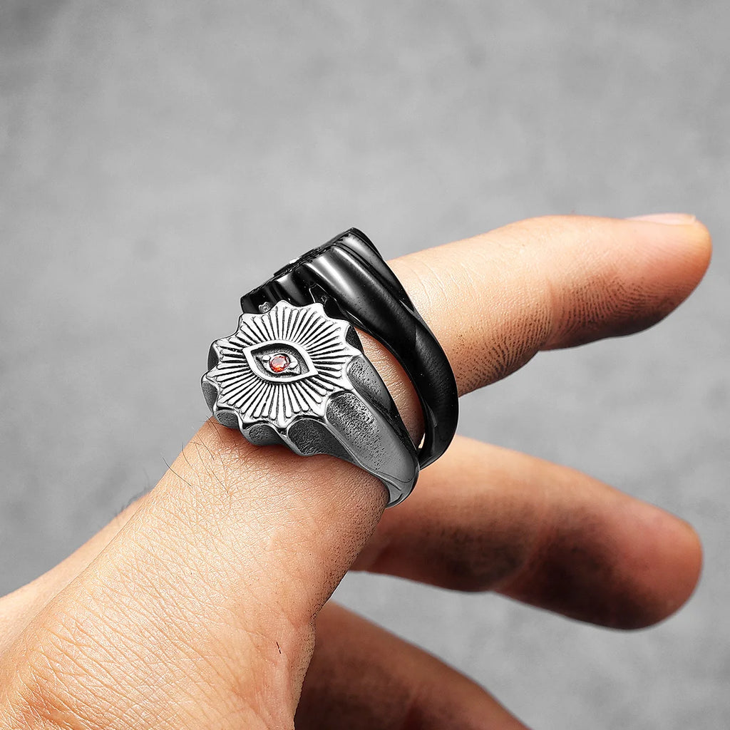 PENDRA Masonic Illuminati Eye Steel Ring