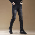 High-end Classic Washed Fashion Stretch Slim Black Mans Korean Style Streetwear Hip-hop Cowboy Jeans Luxury Casual Pants for Men
