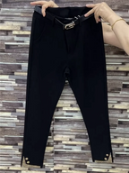 PENDRA Rhinestone Slim Waist Pants