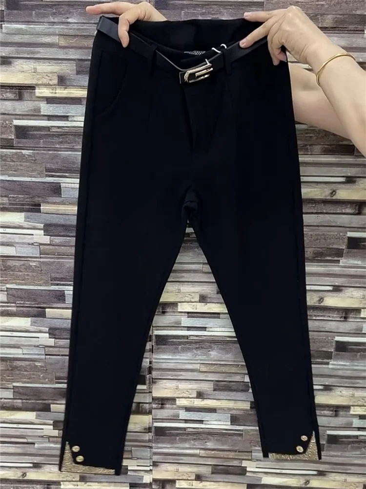 PENDRA Rhinestone Slim Waist Pants
