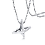 Popular Men Necklace,Interlocking Square Triangle Stainless Steel Pendant Necklaces,Trendy Geometric Detachable Pendant Gifts