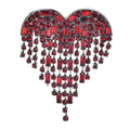 PENDRA Red Tassel Heart Small Brooch