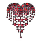 PENDRA Red Tassel Heart Small Brooch