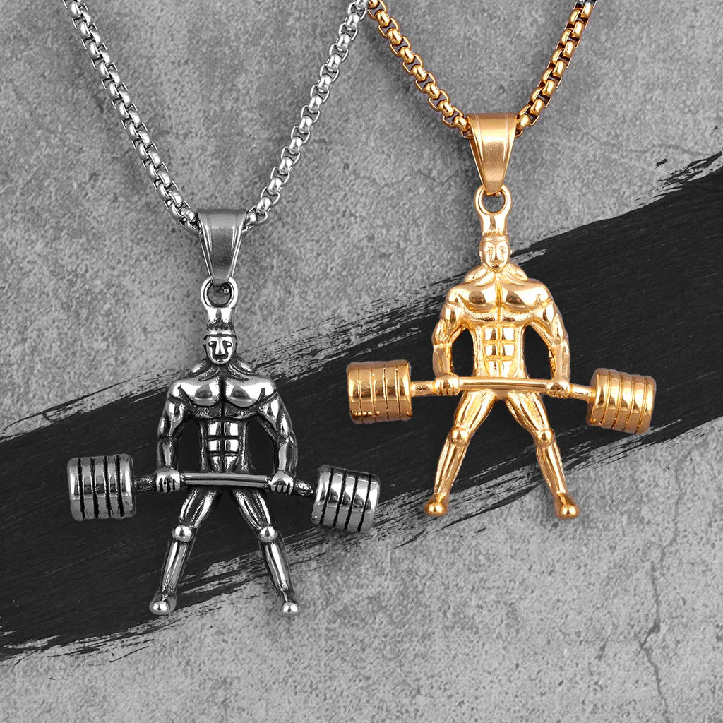 PENDRA Weightlifting Fitness Bodybuilding Steel Necklace