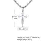 Punk Sword Pendant Necklace for Men,Stainless Steel Small Sword Pendant,Simple Birthday Gift for Son BBF