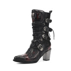 PENDRA Zipper Polish Flame Boots