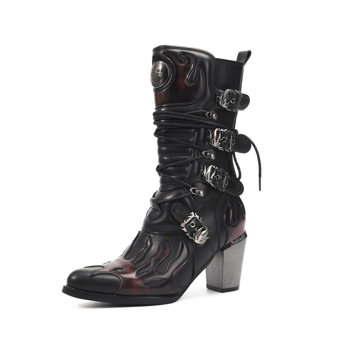 PENDRA Zipper Polish Flame Boots