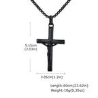 Waterproof Crucifix Cross Necklace for Men Boys,Stainless Steel Catholic Cross Pendant Necklace ,Religious Belief Jewelry Gift
