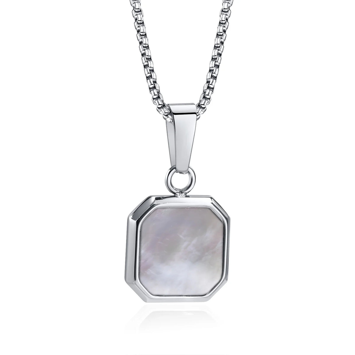 PENDRA Square Stone Natural Pendant Necklace