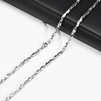 4mm Mobius Chain Necklaces for Men Boys,Thin Stainless Steel Geometric Twisted Links Choker Collar,