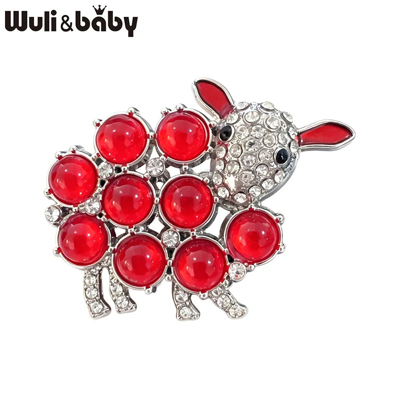 PENDRA Opal Sheep Vintage Animal Brooch