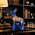 Blue Wolf Glass Decanter Animal Shaped Whiskey Liquor Bottle Creative Spirits Container Home Bar Decor Collectible Gift